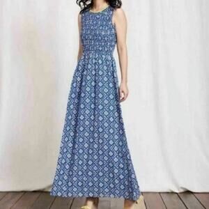 Boden Blue Patterned Midi Dress
